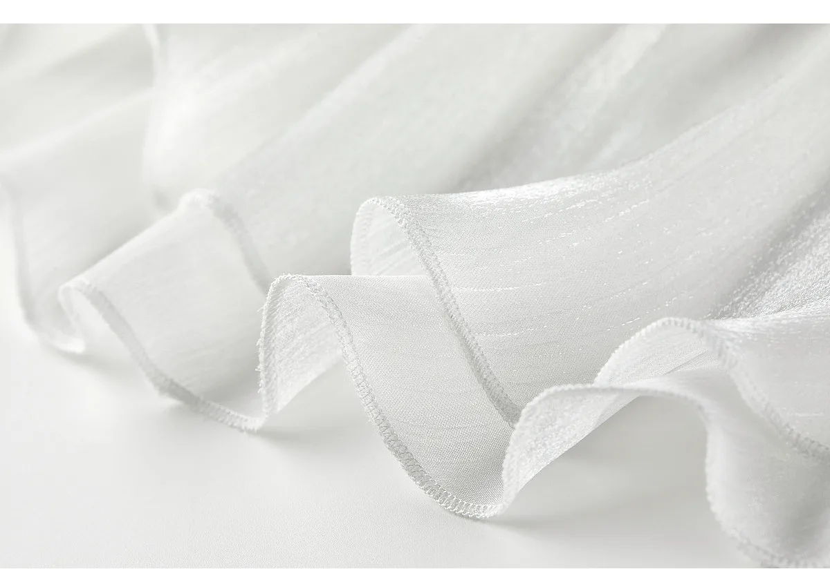 SENTUBILA Weißer Chiffon-Schimmerrock für Damen, Sommer 2026, Eleganter, Elastischer Bund, Unregelmäßiger, Lässiger Schirmrock Q62QG7308 – Detail 39