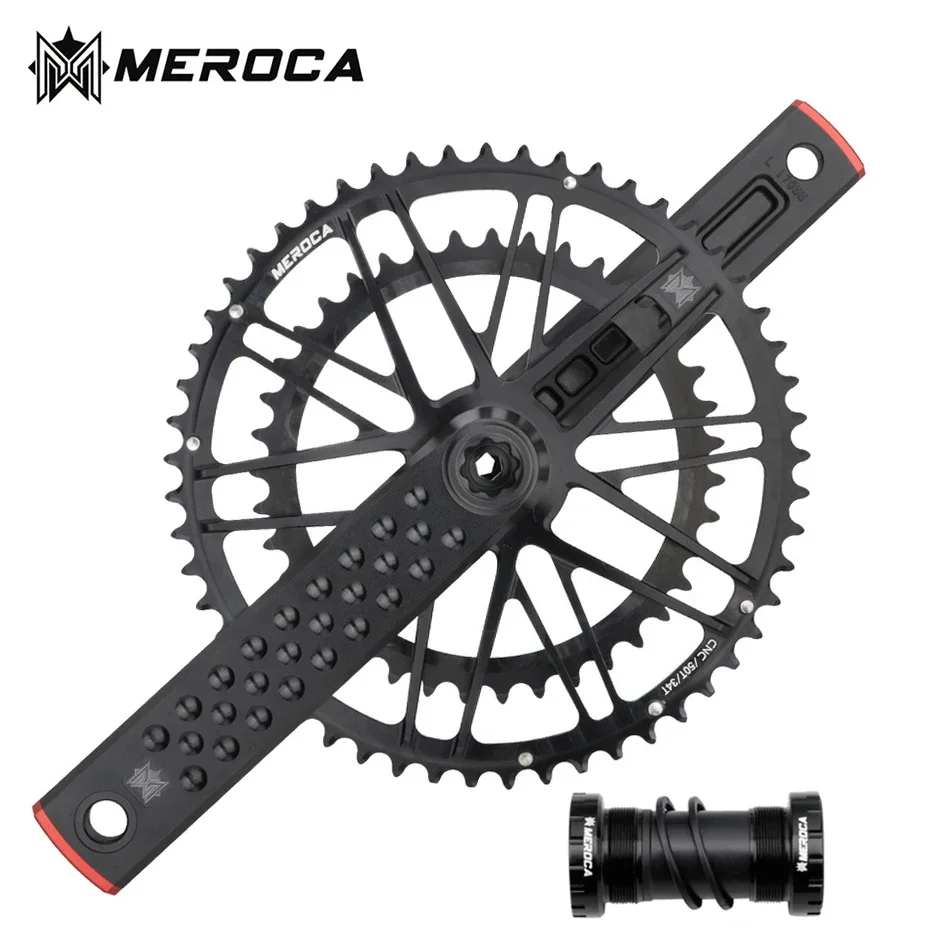 

MEROCA Ultralight Bicycle Crankset Bottom Bracket 170mm Crank 50-34T/53-39T Double Chainring for Road Bike/Folding Bike