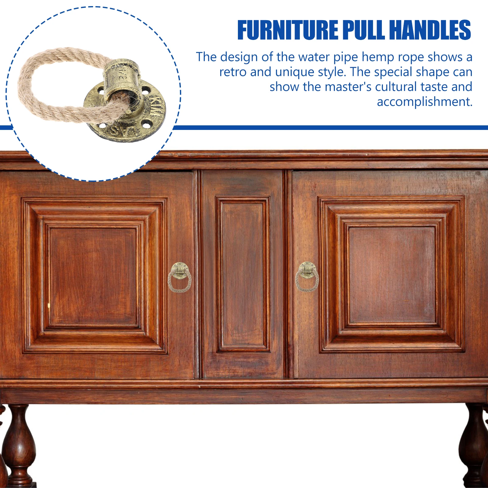 

Cabinet Dresser Ring Handle Drawer Pulls Rustic Rope Knob Door Handle For Wardrobe Cupboard Furniture Pull Handles Hardware