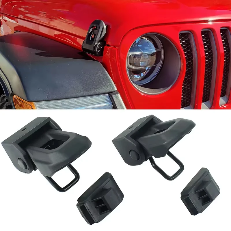 

Замок двигателя автомобиля, защелка капота, защелка, застежка капота, декоративная крышка, внешние аксессуары автомобиля для Jeep Wrangler JL 2018+