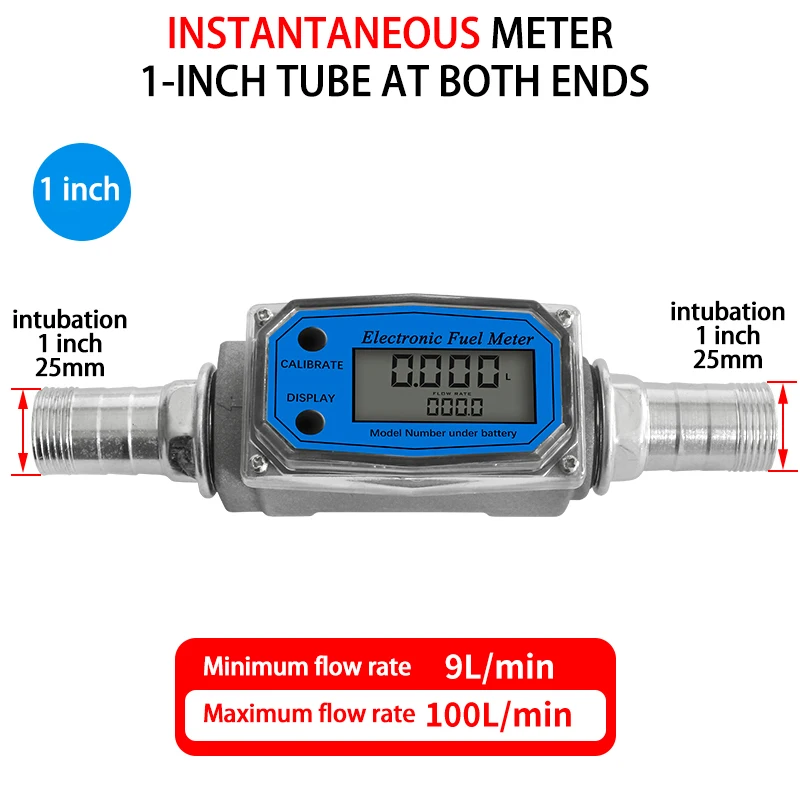 Electronic turbine flowmeter 1inch large flow high precision intelligent digital display meter for methanol diesel gasoline