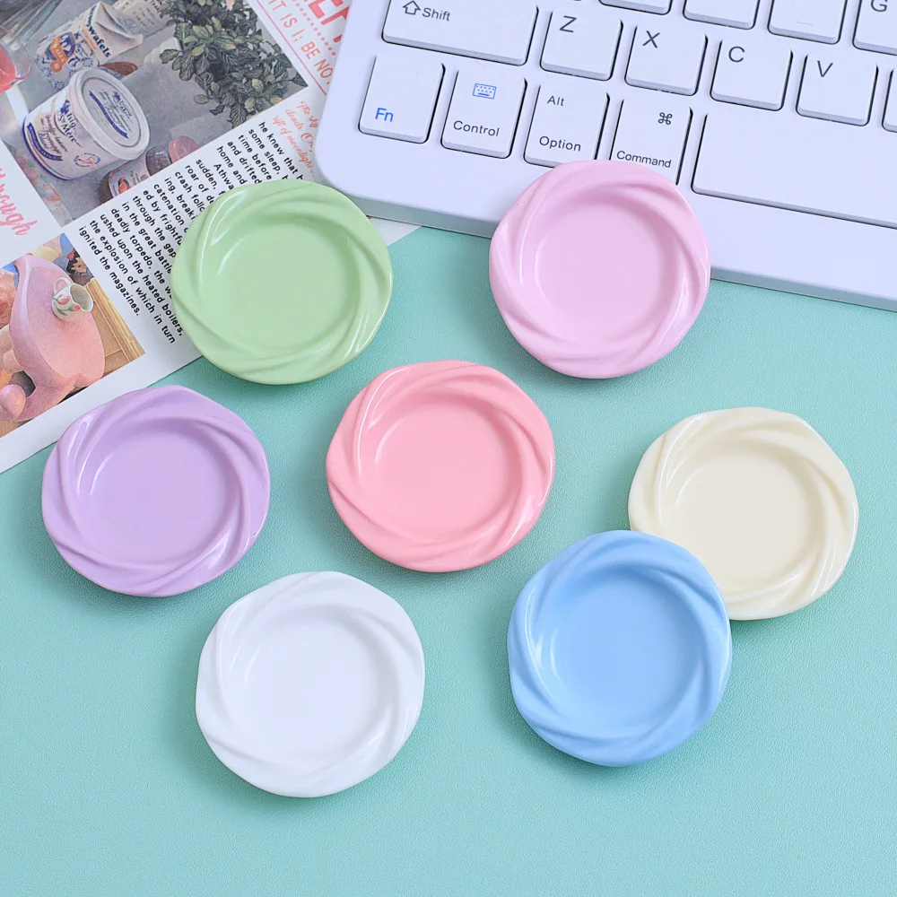 3/30PCS 3D Rotating Plate Series Dollhouse Miniature Flat Back Resin Cabochons Scrapbooking DIY Home Decor Craft Accessories