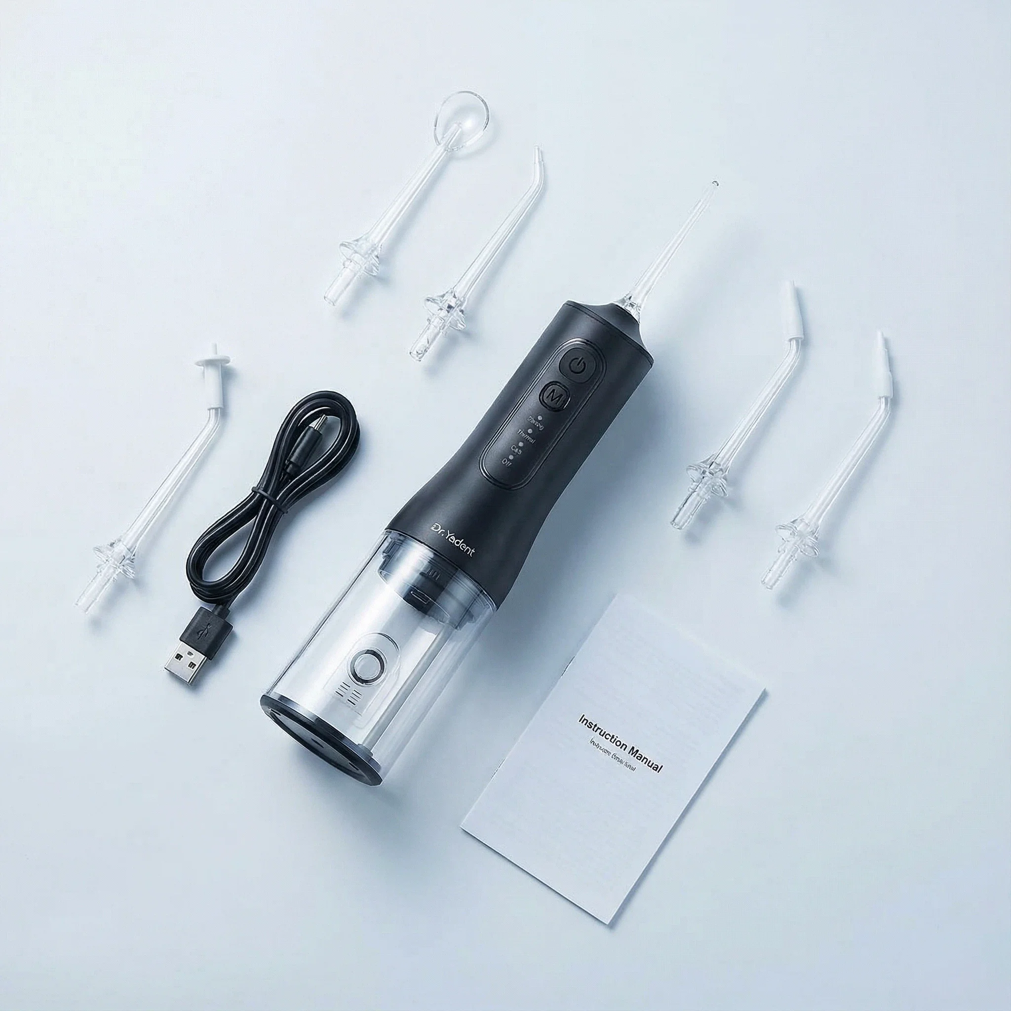 

Dr.Yadent Intelligent Water Flosser DIY 4 Modes 6 Nozzles Waterproof IPX7 Oral Irrigator 350ML Water Tank Deep Cleaning Type C