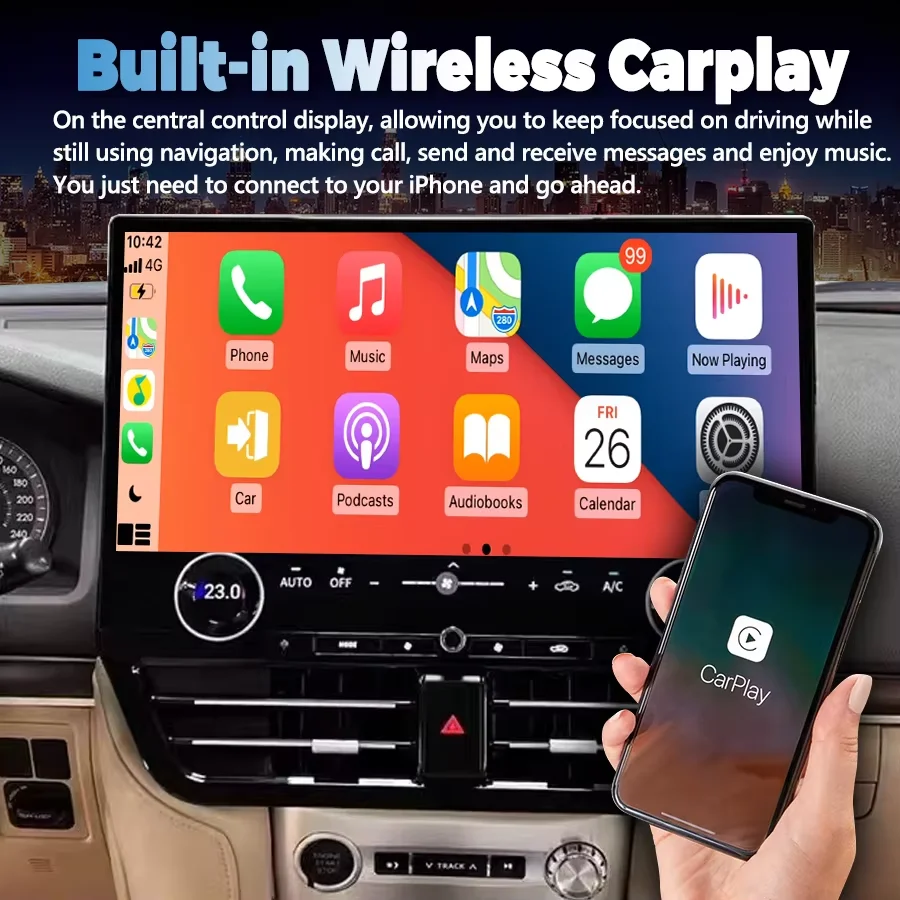 Ls 19.8" Android Screen For Toyota Land Cruiser Lc200 Lc300 Vx-r 2008-2021 Car Multimedia Player Stereo Carplay Gps Navigation