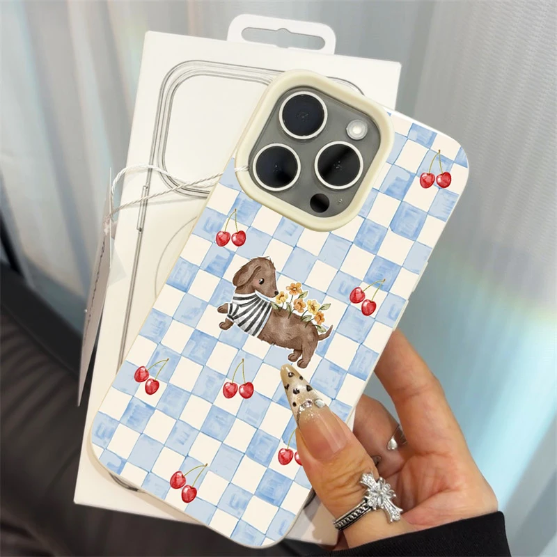 

Check Puppy For iPhone 15 16 14 Plus XS XR X Air Phone Case For iPhone 16 17 15 14 13 12 11 Pro Max Silicone Shockproof Funda