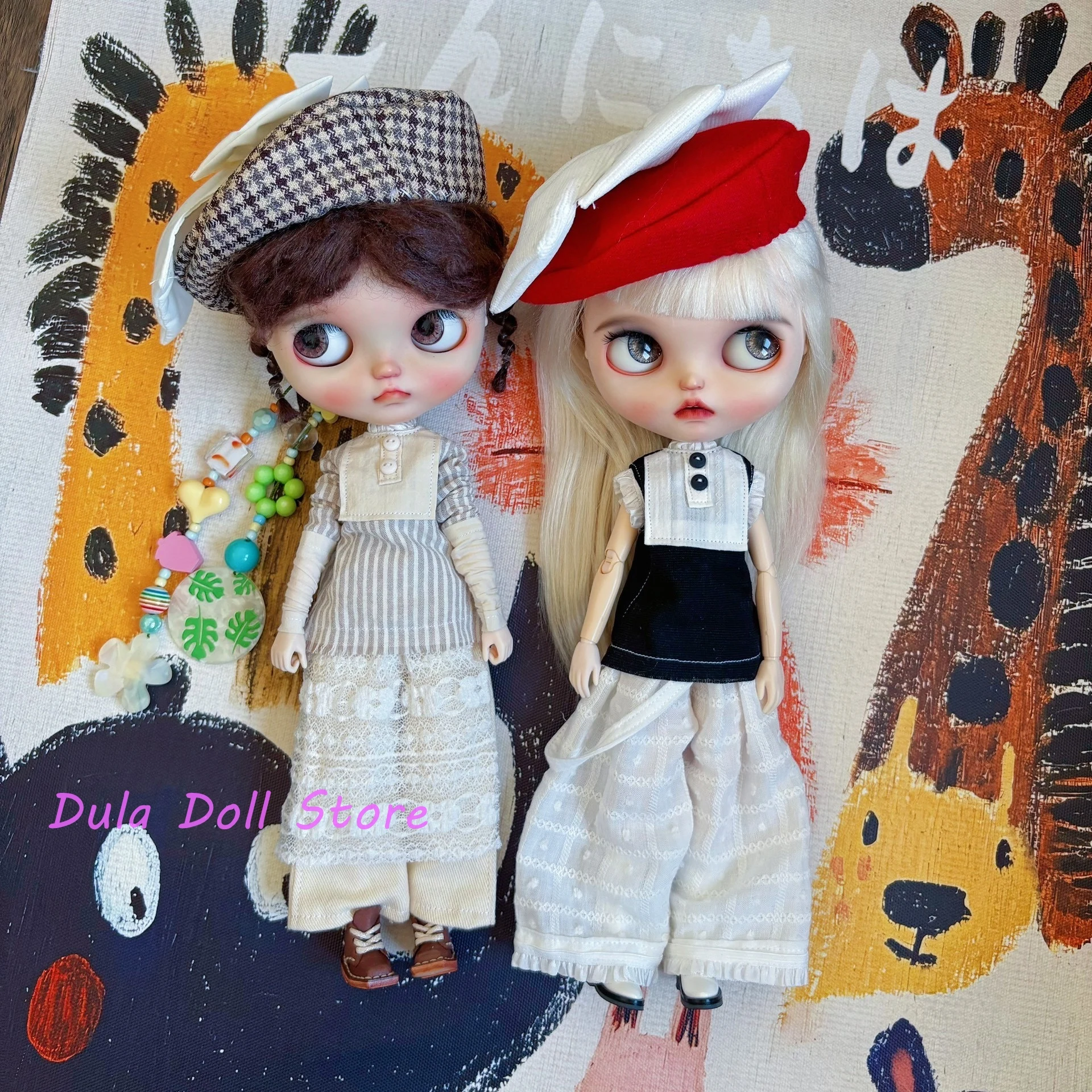 

Dula Doll Clothes and dress Two-color casual hat and doll clothing set Blythe ob24 ob22 ICY JerryB 1/6 Doll Accessories