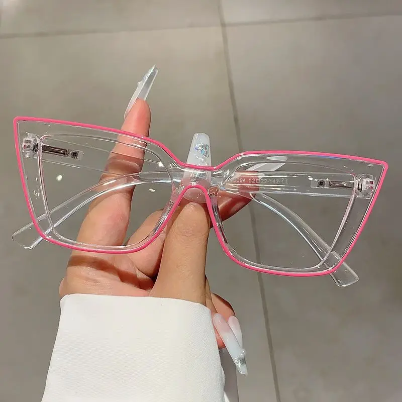 Transparent Candy Colored Border Personalized Large Frame Flat Mirror Korean Version Anti Blue Light Fashionable Goggles