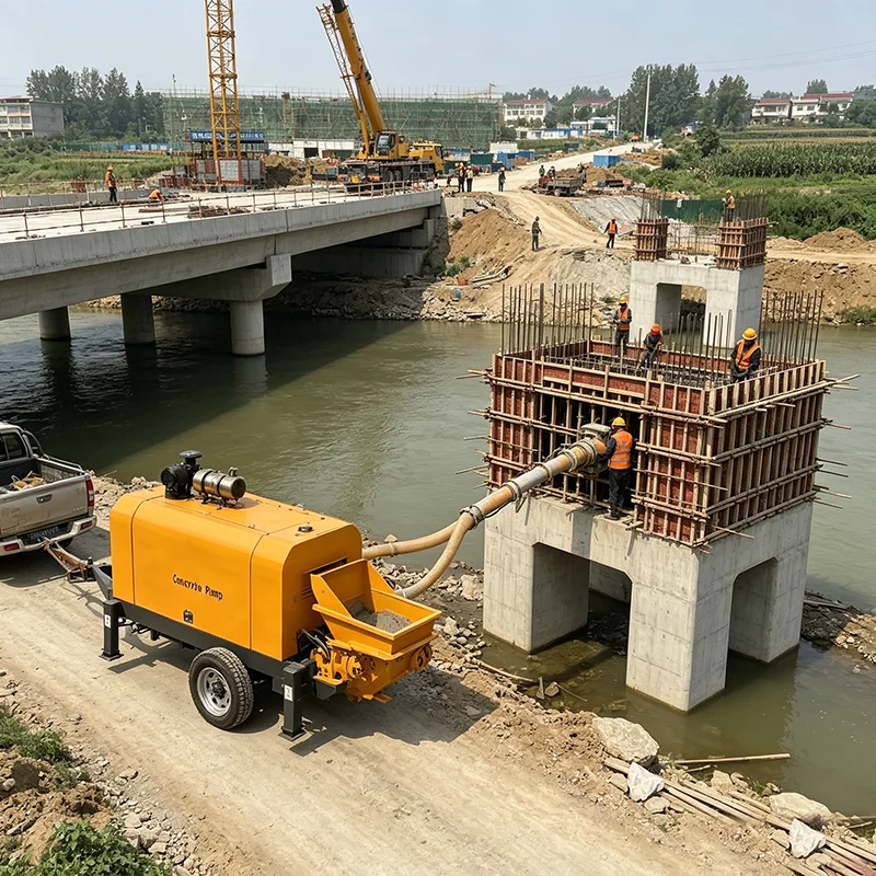 Industrial Electric Stationary Concrete Transfer Pump Large Aggregate Line Pump for Commercial Building Works