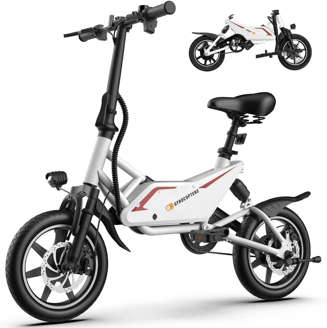 Electric Bike for Adults Folding City Ebike | 350W Brushless Motor | 14-inch Tires E-bike Speed up to 25kmph 36V Battery