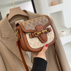 Bolsa tiracolo retrô para mulheres, bolsa de sela quente, alça larga, bolsas de ombro único, nova moda, luxo, 2023