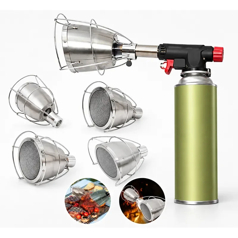 Smokeless BBQ Spray Gun Head Stainless Steel Outdoor Camping Barbecue Tools High Temp Baking Steak Accessories