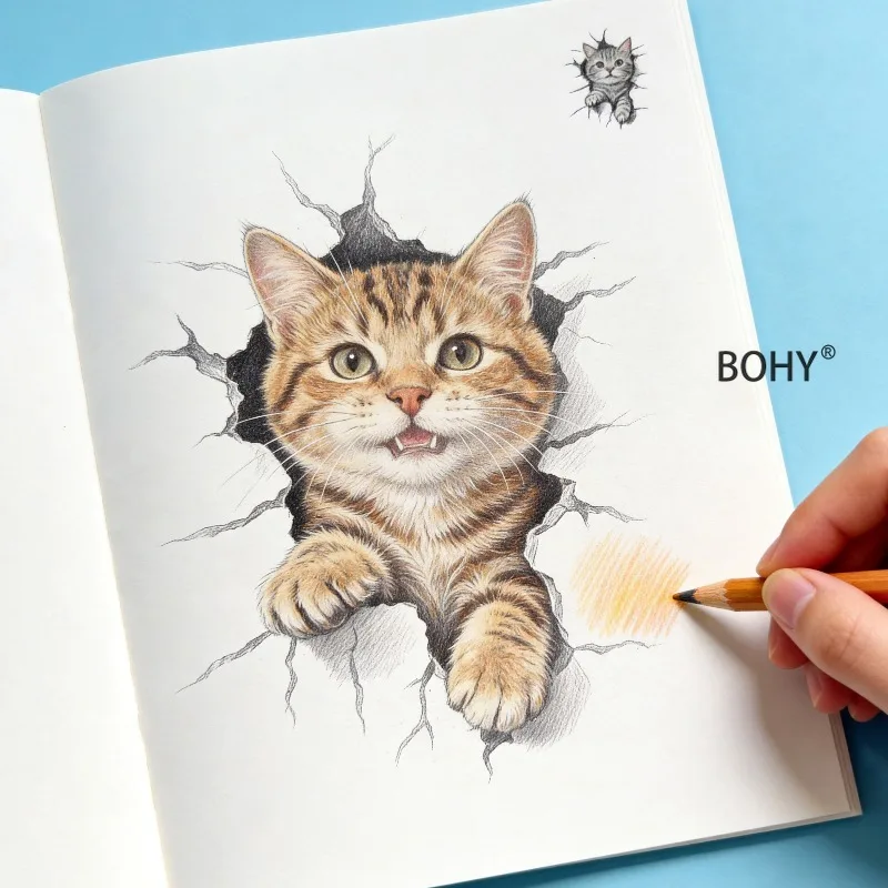 1 Space Illusion Description Coloring Book, Include Penrose Steps, 3D Fonts, Wall Breaking Animals and Other Themes, 16 Pages