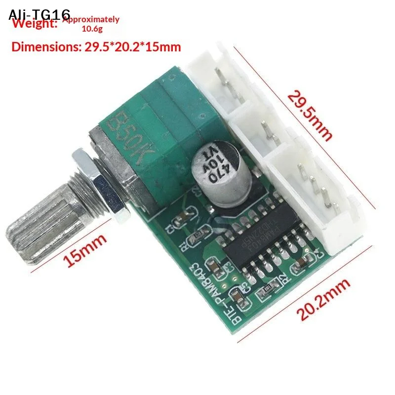 【TG16】1Pc/3Pcs Volume Control  2 * 3W With Potentionmeter Mini PAM8403 DC5V 2 Channel USB Digital Audio Amplifier Board Module