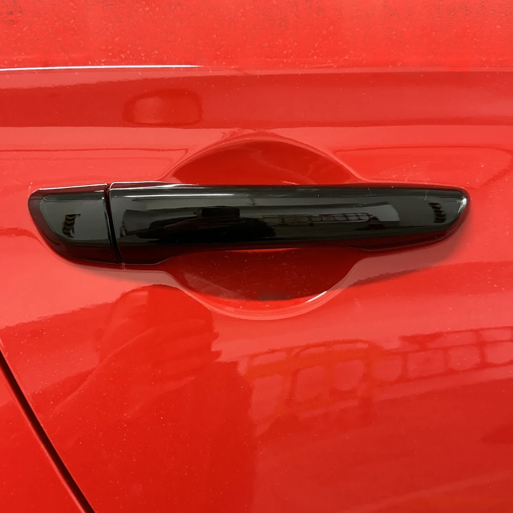 RHD Black Exterior Styling Door Handle Decoration Cover For Hyundai i30 N 2019-2023 With Three Hole Version