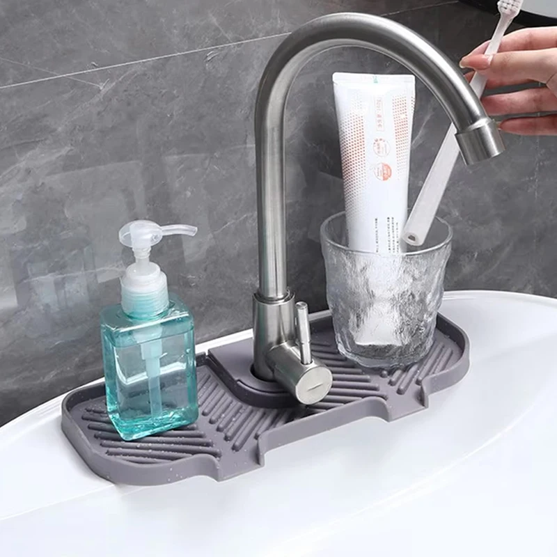 Sink Silicone Tray With drain Soap Sponge Storage Holder Countertop Sink Scrubber Brush Storage Rack Kitchen Organizer