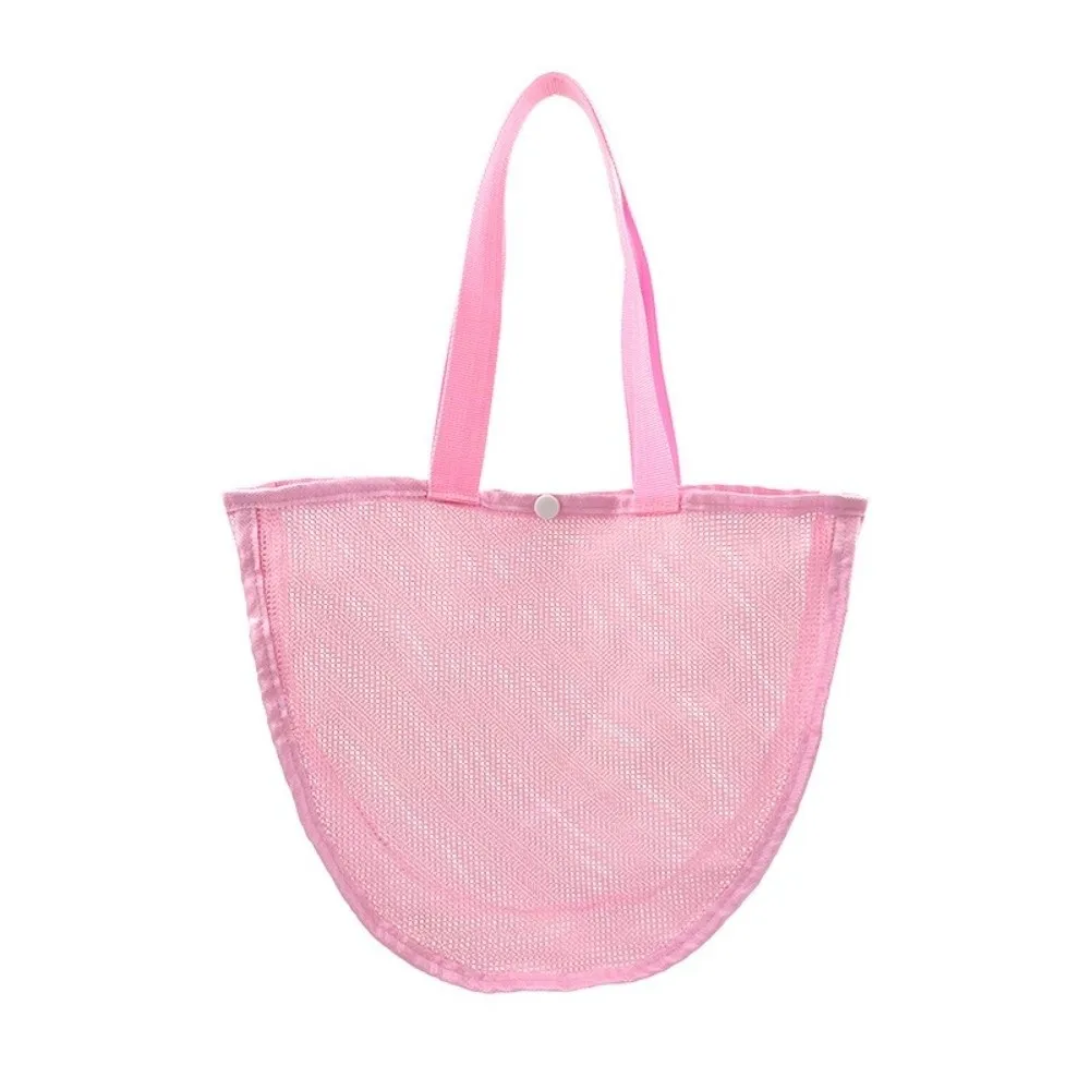 INS Lightweight Solid Color Mesh Pouch Large Capacity Waterproof Beach Bag Reusable Eco-Friendly Storage Bag Summer