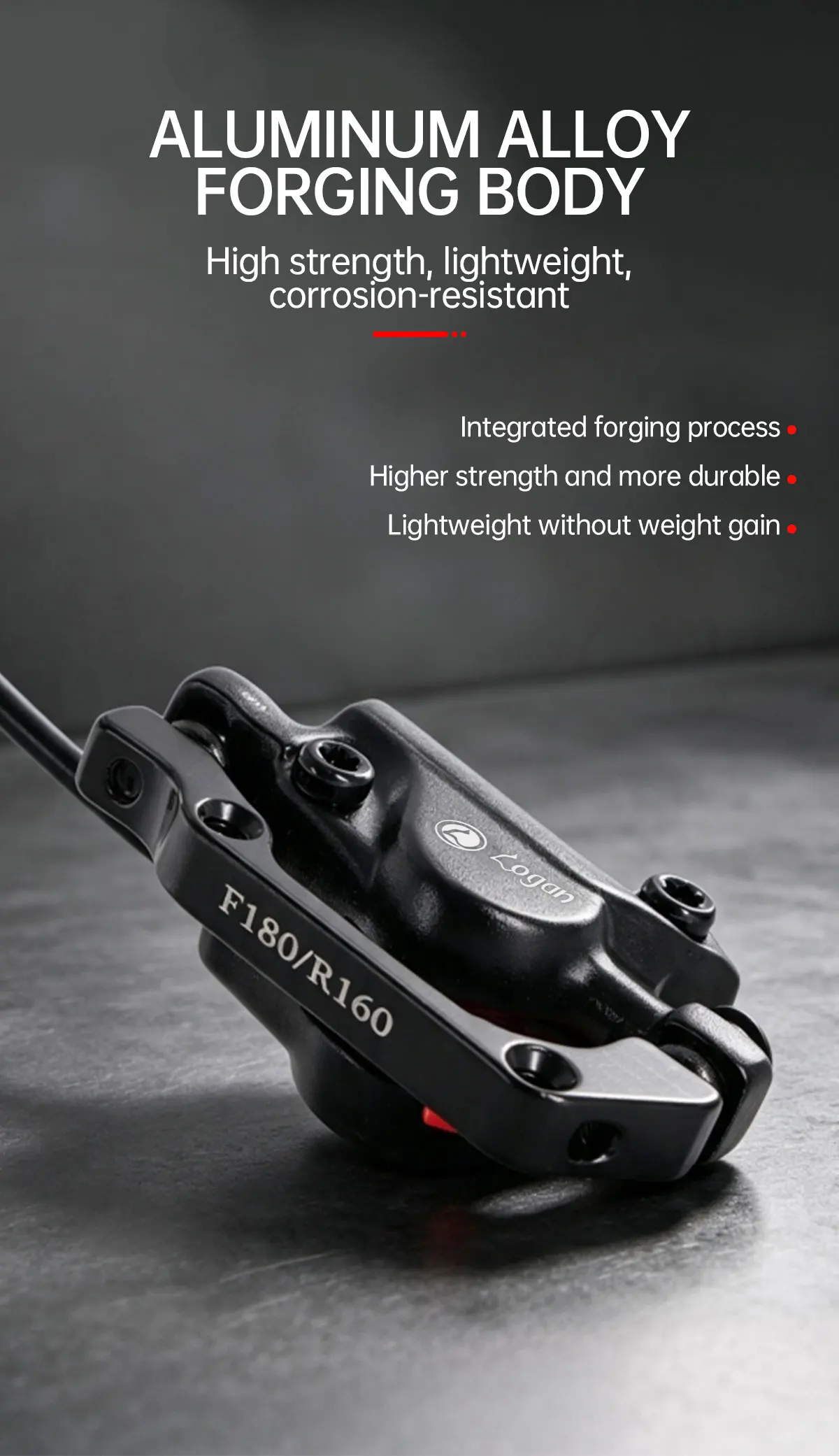 TESNO M500 2-Piston MTB Hydraulic Disc Brake Set Aluminum Alloy Front And Rear Bicycle Brakes with Silicone Protective Covers