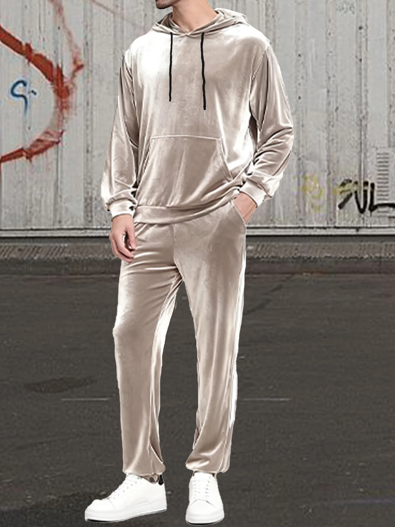 

Men's Velvet Hoodie & Pants Set Autumn Winter Loose Casual Tracksuit