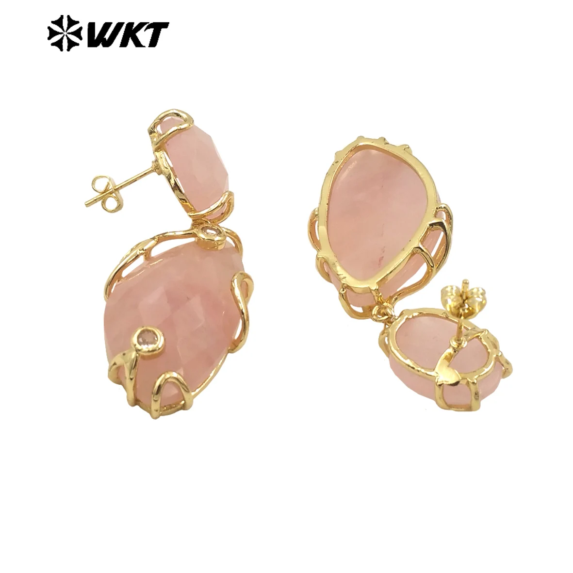 WKT-E751 WKT 2025 Attractive Style 18K Gold Plated Stone NEW Sale Jewelry For Women Big Design Women Gift Accessory