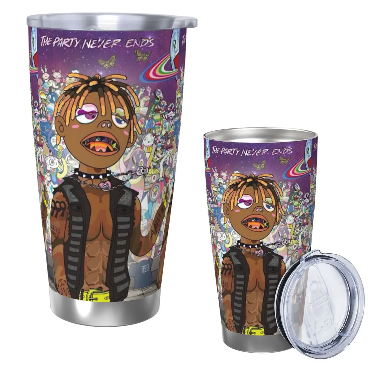 

Juice Wrld The Party Never Ends Stainless Steel Tumbler Vacuum Insulated Mugs Thermal Cold Cups Straws With Lid 20oz