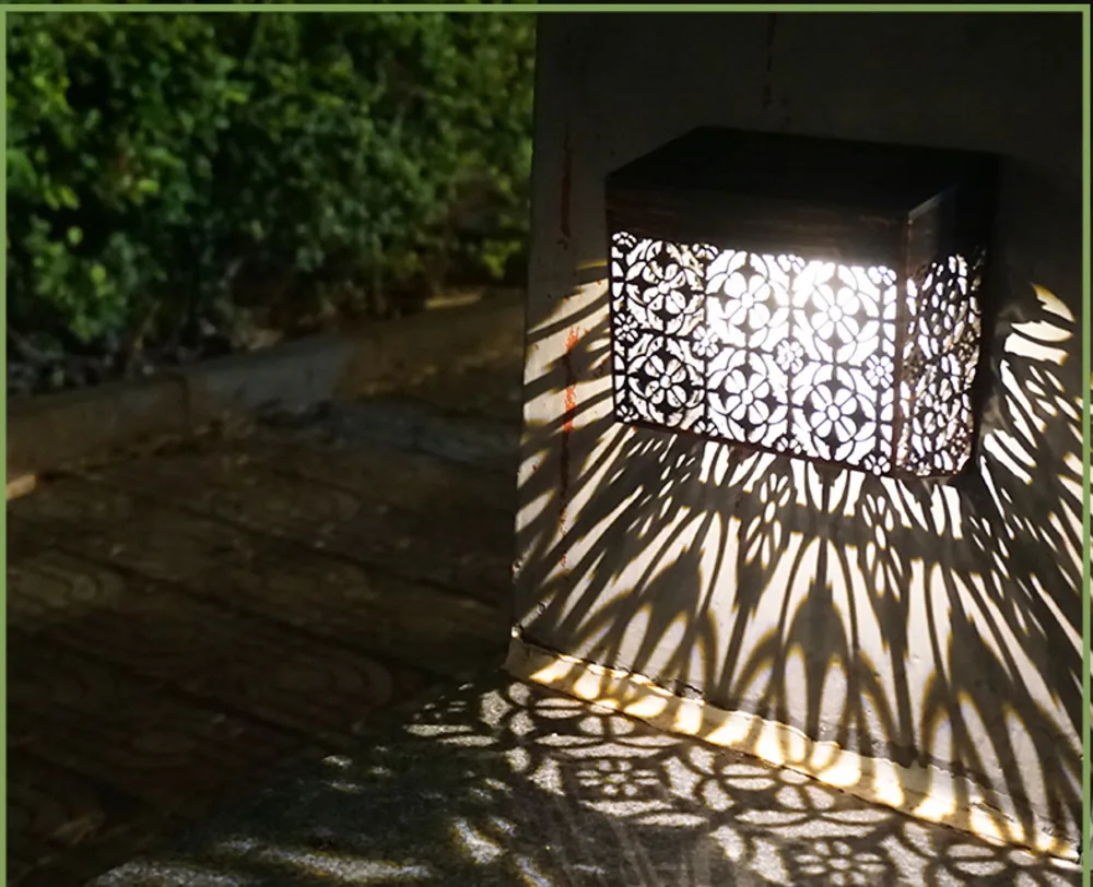 New Solar Hollow Wall Lamp Courtyard Decoration Small Wall Lamp Bronze Wall Lamp Outdoor Landscape Lamp Gate