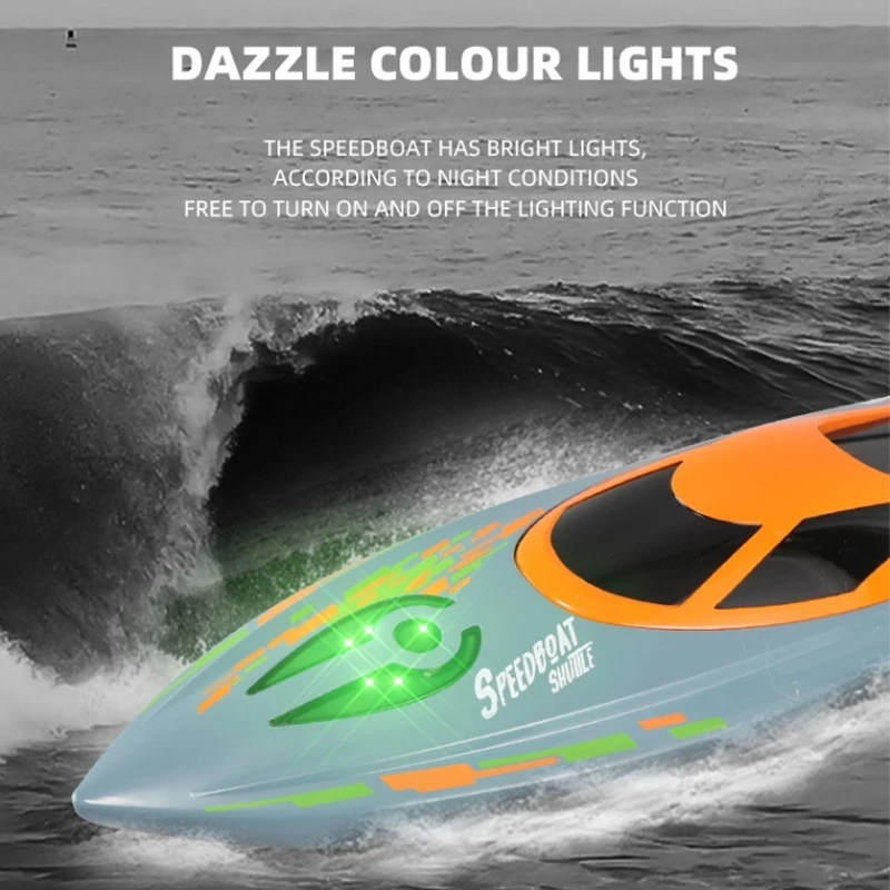 H122 リモートコントロールボートライト付きダブルハッチカバー高速スピードボート電動レーシングボート子供のおもちゃのボートキッズギフト