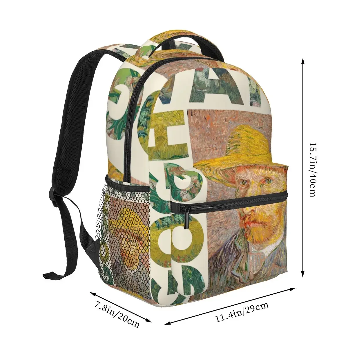 Van Gogh Impressionism Painting Backpacks Boys Girls Bookbag Children School Bags Cartoon Rucksack Shoulder Bag Large Capacity