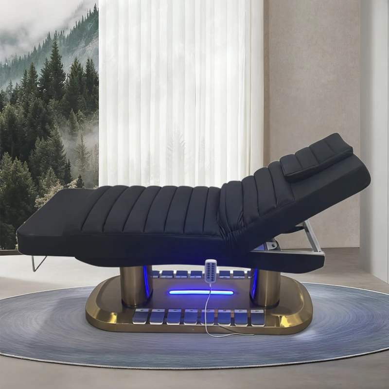 Luxury Adjustable Electric Massage Bed with LED Foot Control for Beauty Salon and Gym Use 3  Spa Facial Care Bed