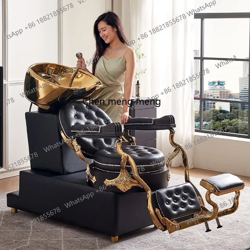 High-end men's retro oil head hair salon chair barber shop hair lift shaving chair