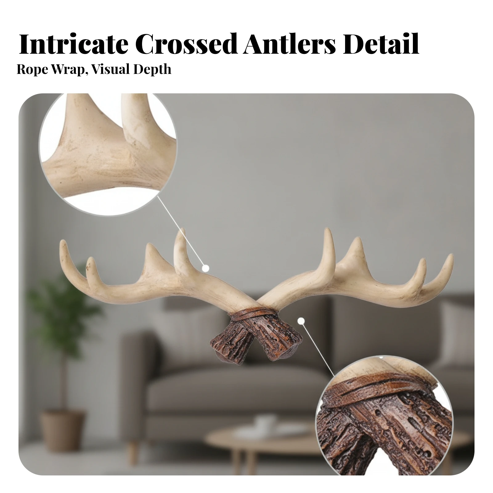 Deer Horn Hook Resin Horn Hook Home Decor Decorative Realistic Space Saving for Entryway