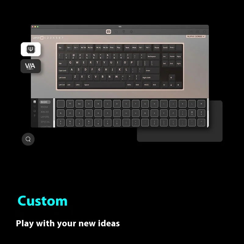 Imagem -03 - Kit de Teclado Mecânico Nuphy Gem80 com Bluetooth Junta de Três Modos Hot-swappable Alto Eixo Jogos E-sports