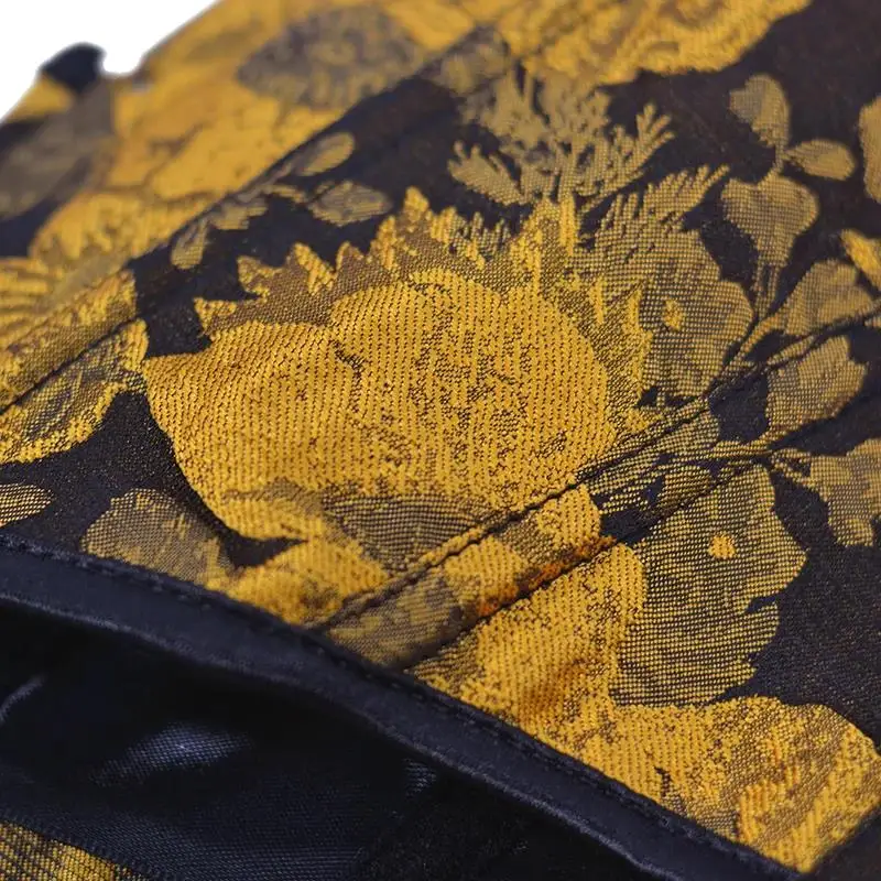 Damen Vintage Lolita Korsett-Top mit Sonnenblumen-Reliefdruck, kurzes Schnür-Bustier, Latex-Taillentrainer, Shapewear, Übergröße – Detail 8