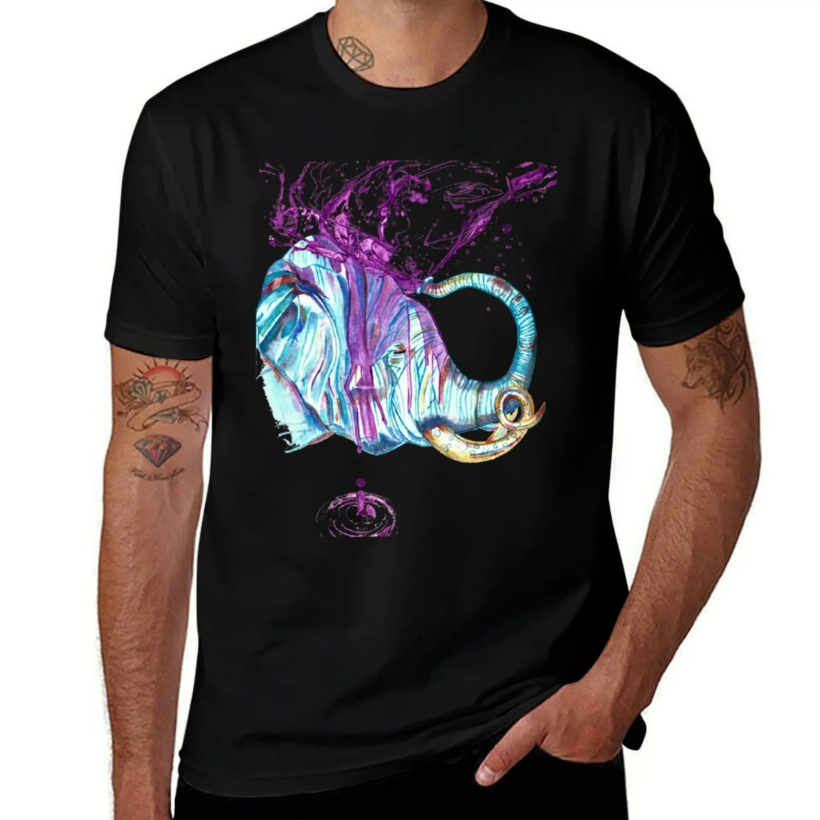 elephant shower T-Shirt Big Size Daily Wear T-Shirt