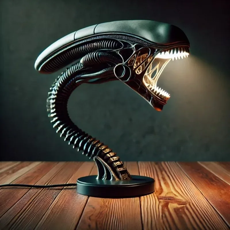Alien creature light stand, bedroom home decoration lamp, resin ornament