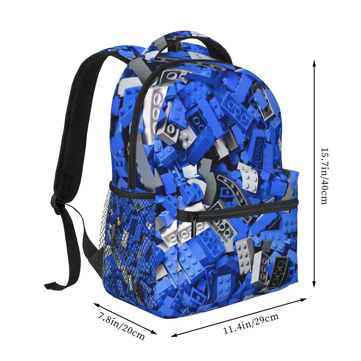 Loads Of Bricks (blue) Backpacks Boys Girls Bookbag Students School Bags Cartoon Kids Rucksack Shoulder Bag Large Capacity