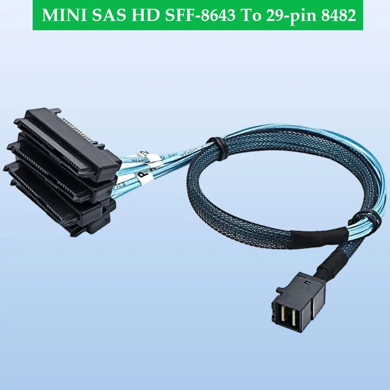 

ADT-Link MINI SAS HD SFF-8643 To 29-pin 8482 2-in-1 Extension Cable Hard Disk Server High Speed Cable Length Optional 0.5M 1M