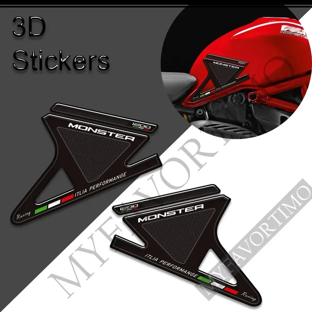 

Monster 1200 S R 1200S For Ducati Motorcycle Stickers Gas Fuel Oil Kit Knee Protection TankPad Tank Pad Grips