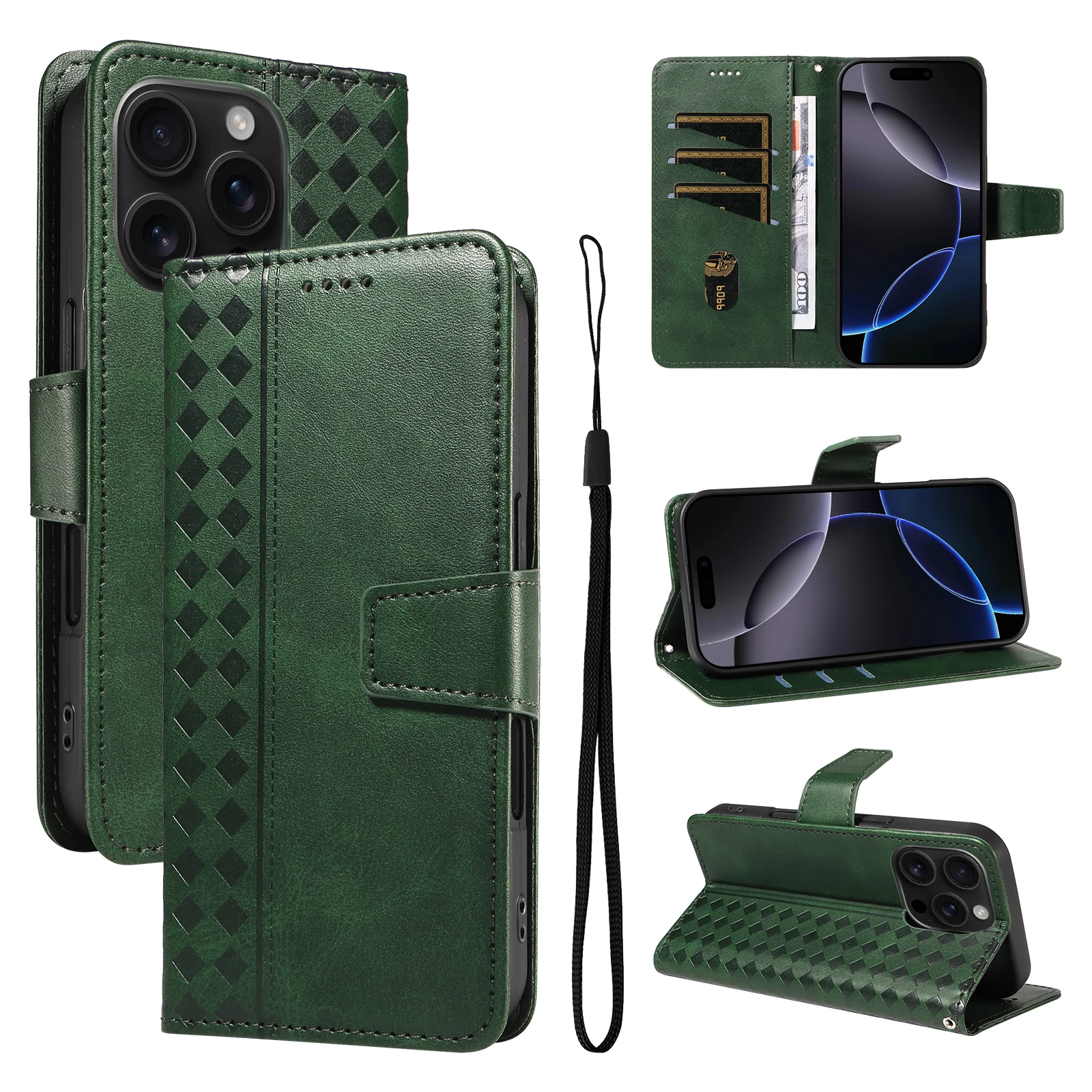 

Флип-чехол RFID для Google Pixel 10 Pro XL 9 9A 8 8A 7 7A Ретро кожаный чехол с 3 слотами для карт и защитой от падения на запястье, веревка, кошелек, обложка для книги