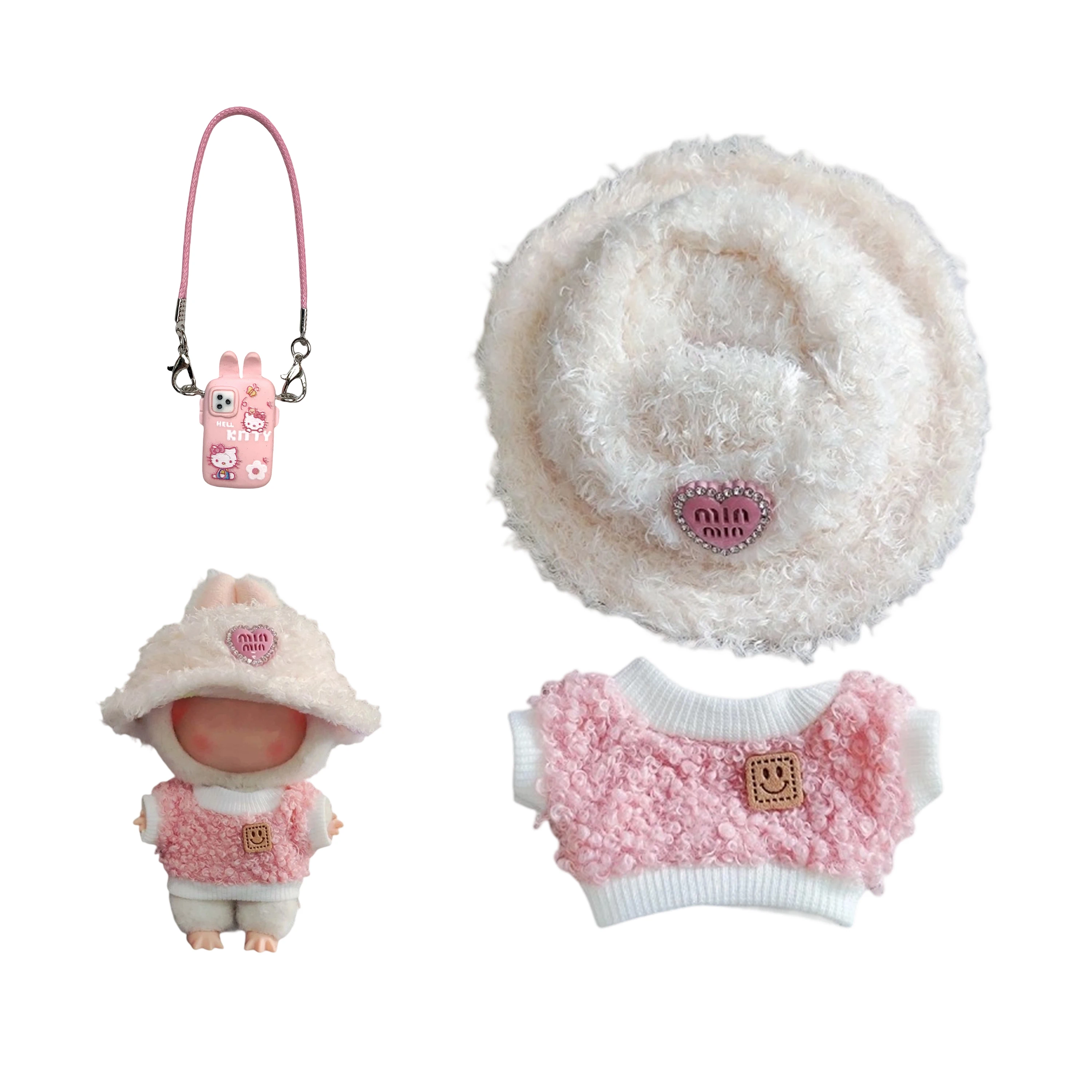 

17cm Cute Mini Doll'S Clothes Outfit Accessories For Korea Kpop Exo Labubu Idol Dolls Hoodie Skirt Clothing DIY Girl Gift