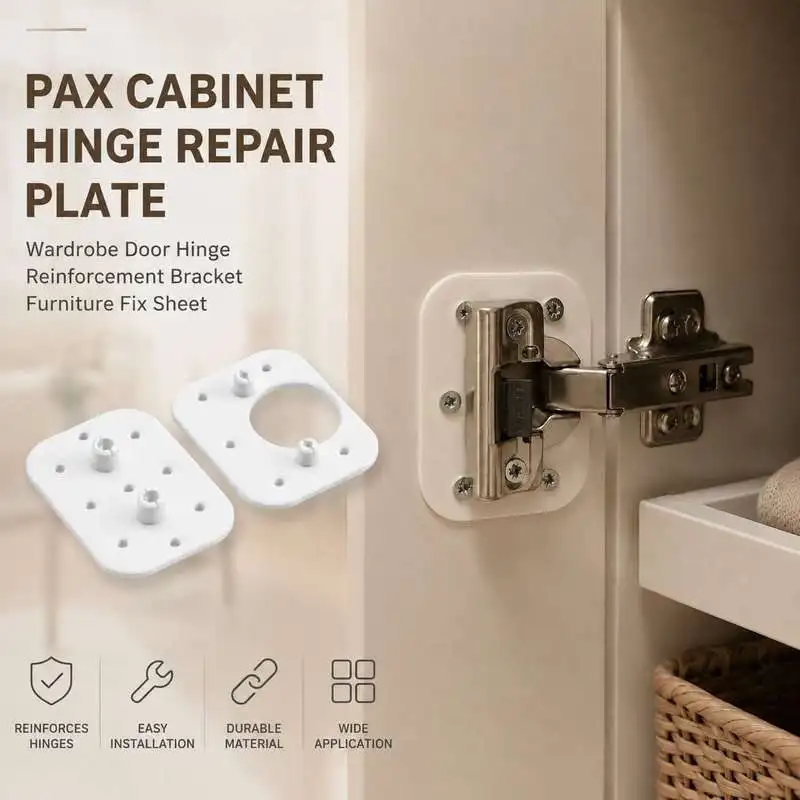Wardrobe Hinge Fix Plate For PAX Cabinet Door Loose Hinge Reinforce Repair Support Sheet