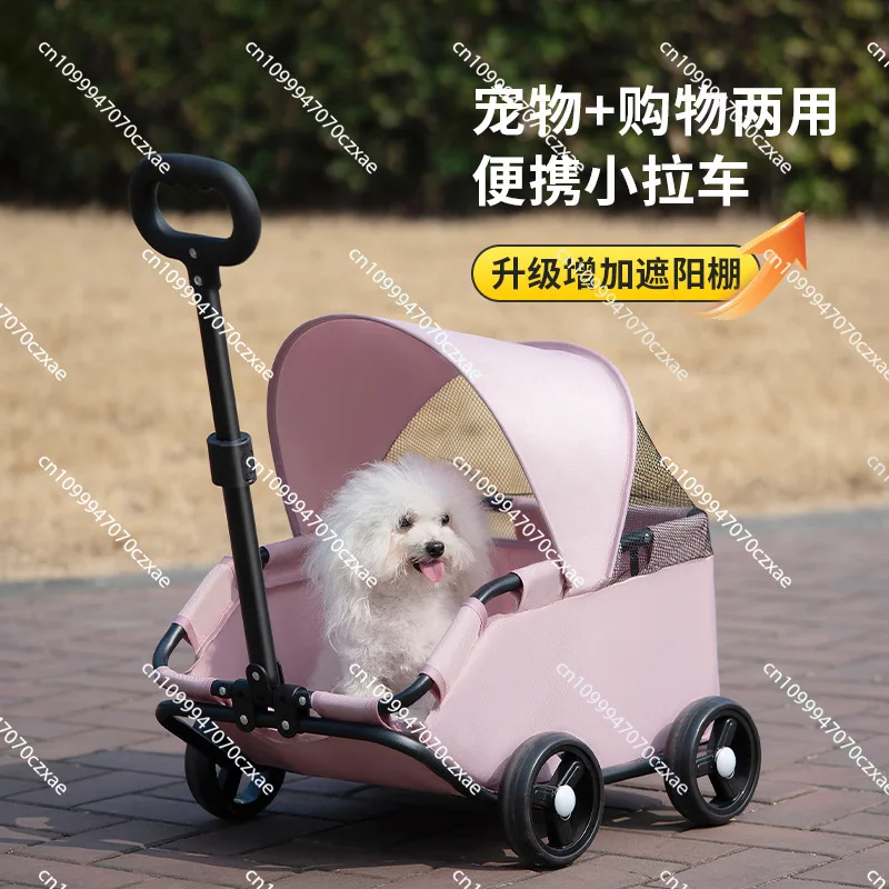 

Outdoor Small Pet Cart, Suitable for Dogs and Cats, Teddy, Light and Foldable When Going Out