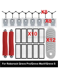 Replacement HEPA Filter & Main Side Brush for Roborock Qrevo Pro/P10 Pro/Qrevo MaxV/Qrevo S Robot Vacuum Cleaners