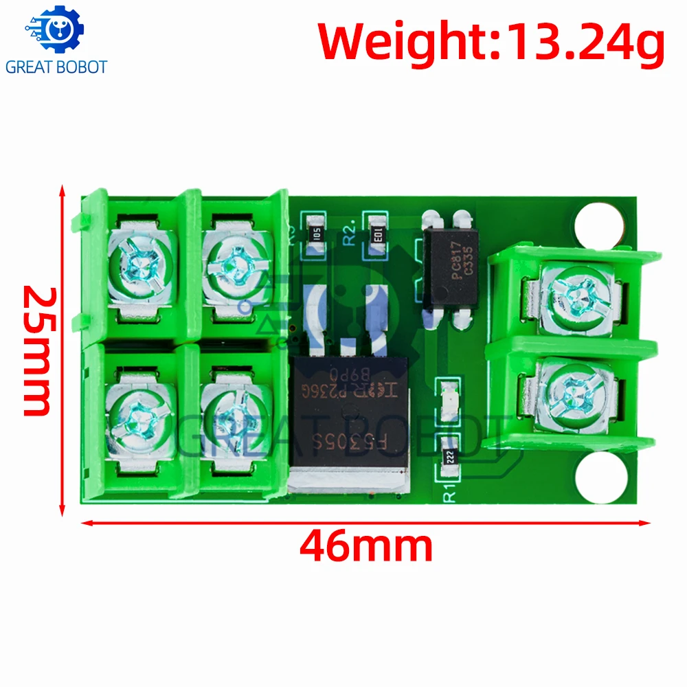 Electronic switch control board, pulse triggered switch module, DC controlled MOSFET optocoupler