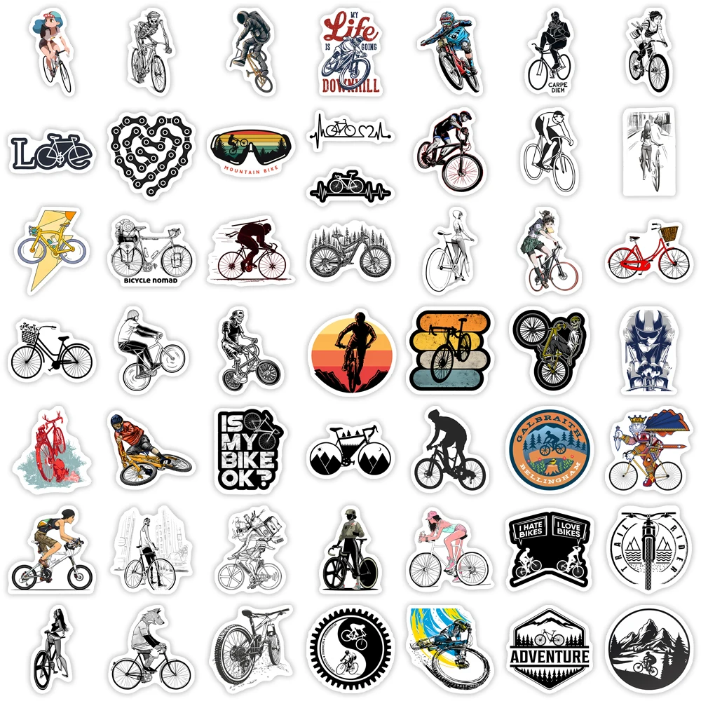 MTB Mountain Bike Stickers Bicycle DIY Kids Gift Toys Decoration Decal for Laptop Phone Bottle Scrapbook Journal Waterproof