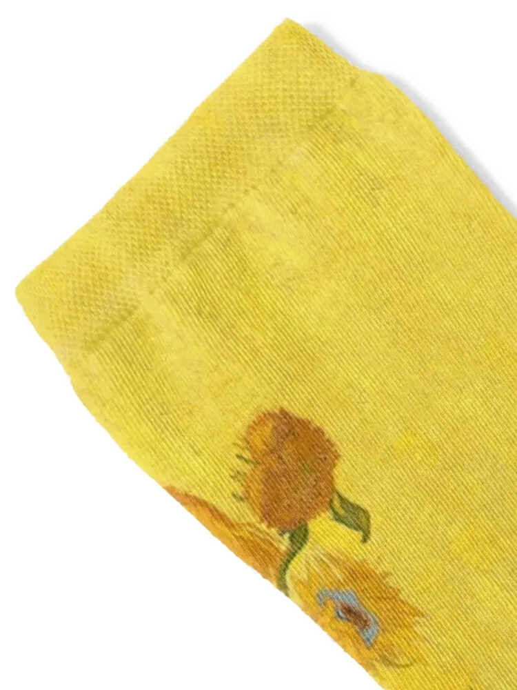 Vincent Van Gogh Sunflowers Famous Painting Yellow Sun Flowers HD Socks loose Novelties new in's Men Socks Women's