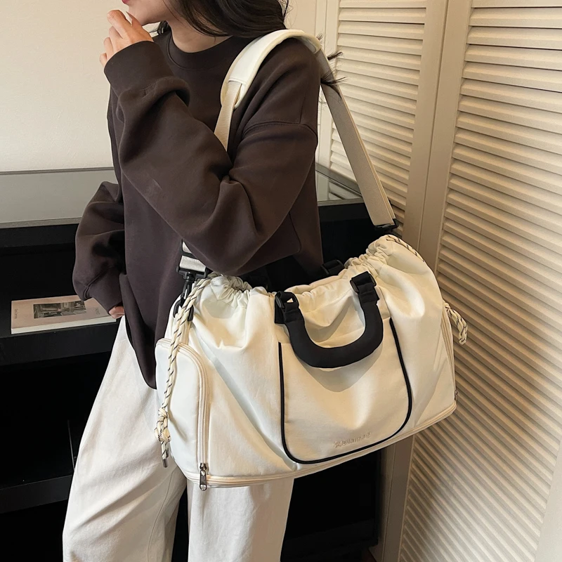 Solid Color Oxford Large Capacity Portable Travel Tote Hot Sale Versatile Fashion Bags Sweet Super Light Durable Travel Bags