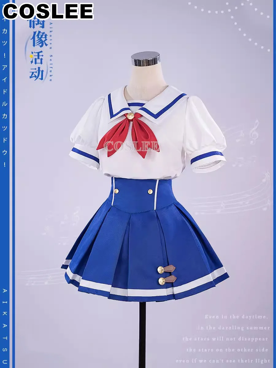 COSLEE Hoshimiya Ichigo Cosplay Aikatsu Series Costume Lovely Summer School Uniform JK Dress Women Halloween Party Outfit New