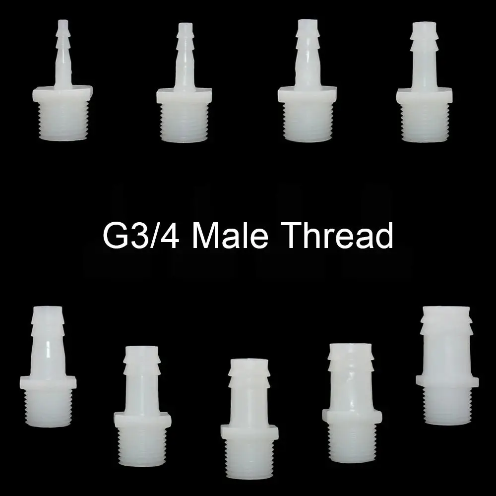 1/10Pcs 3/4 Inch Thread To Barb 10/12/14/16/18/20/25mm Plastic Hose Connector Fittings Drip Irrigation System Pipe Coupler