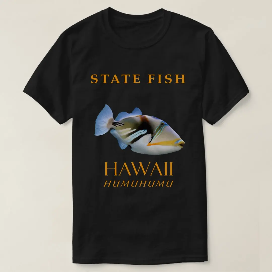 

Hawaii State Territory Fish The Humuhumu Reef Triggerfish T-Shirt 100% Cotton O-Neck Short Sleeve Summer Casual Mens T-shirt