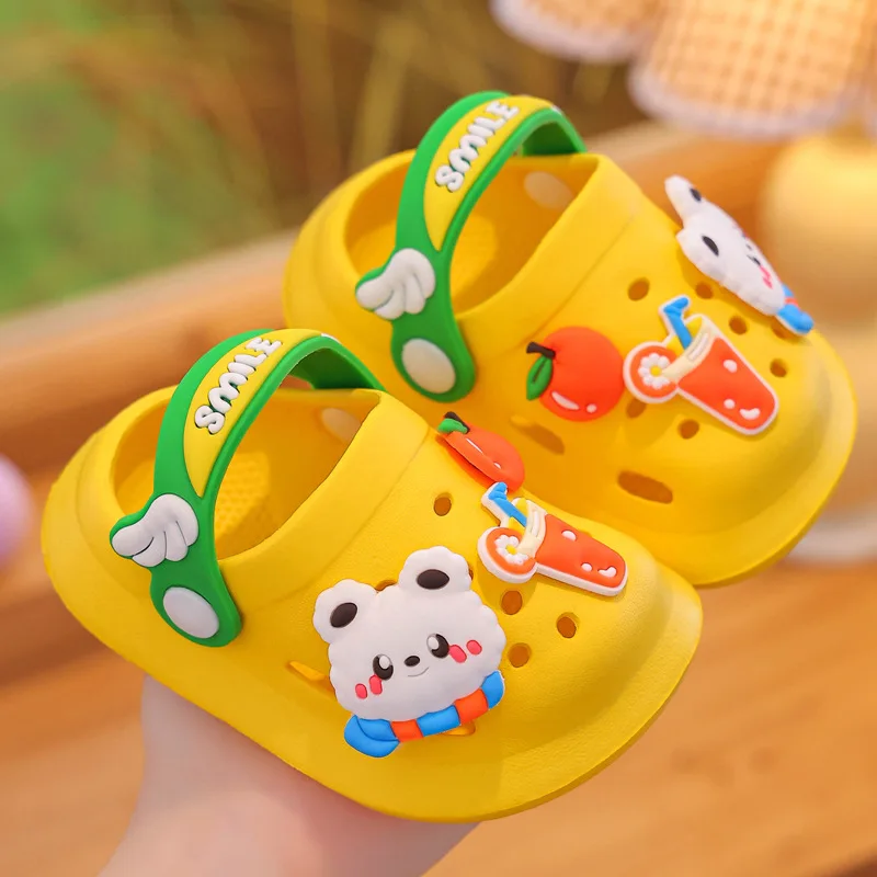 Children\'s Slippers Baby Mules Clogs Kids Summer Cartoon Cute Bunny Garden Beach Slippers Cave Hole Baby Shoes for Girls Boys